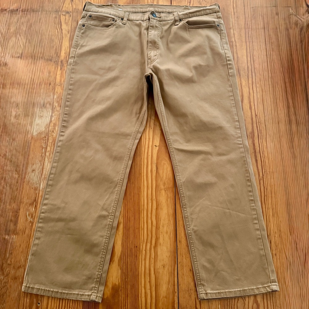 Levi's 541 Athletic Taper Pants Mens 40x30 Khaki Tan Chino Twill Jeans‎